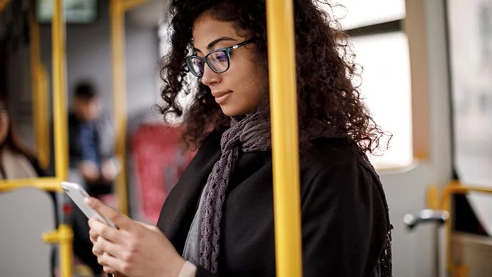 Person looking at phone.