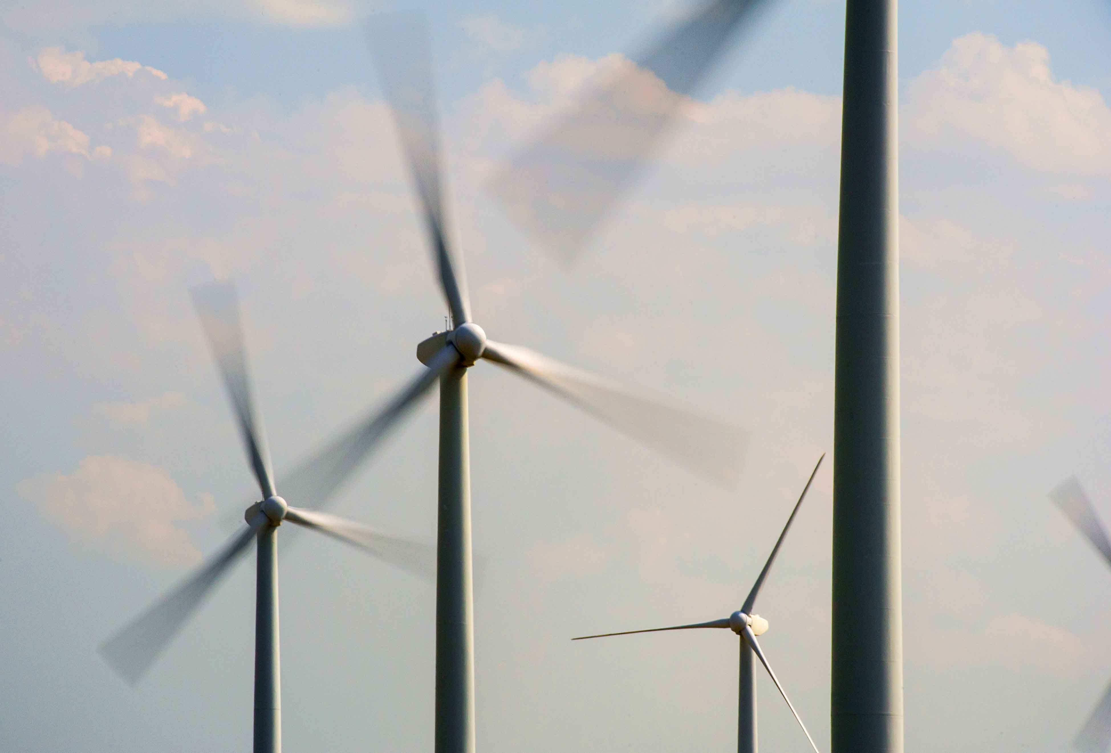 Photo of a wind turbines. 
