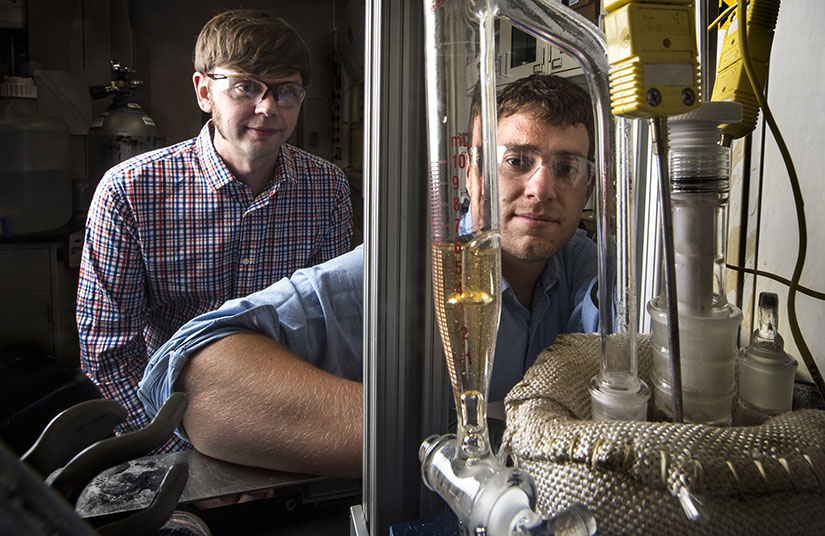 Photo of two researchers working in a laboratory