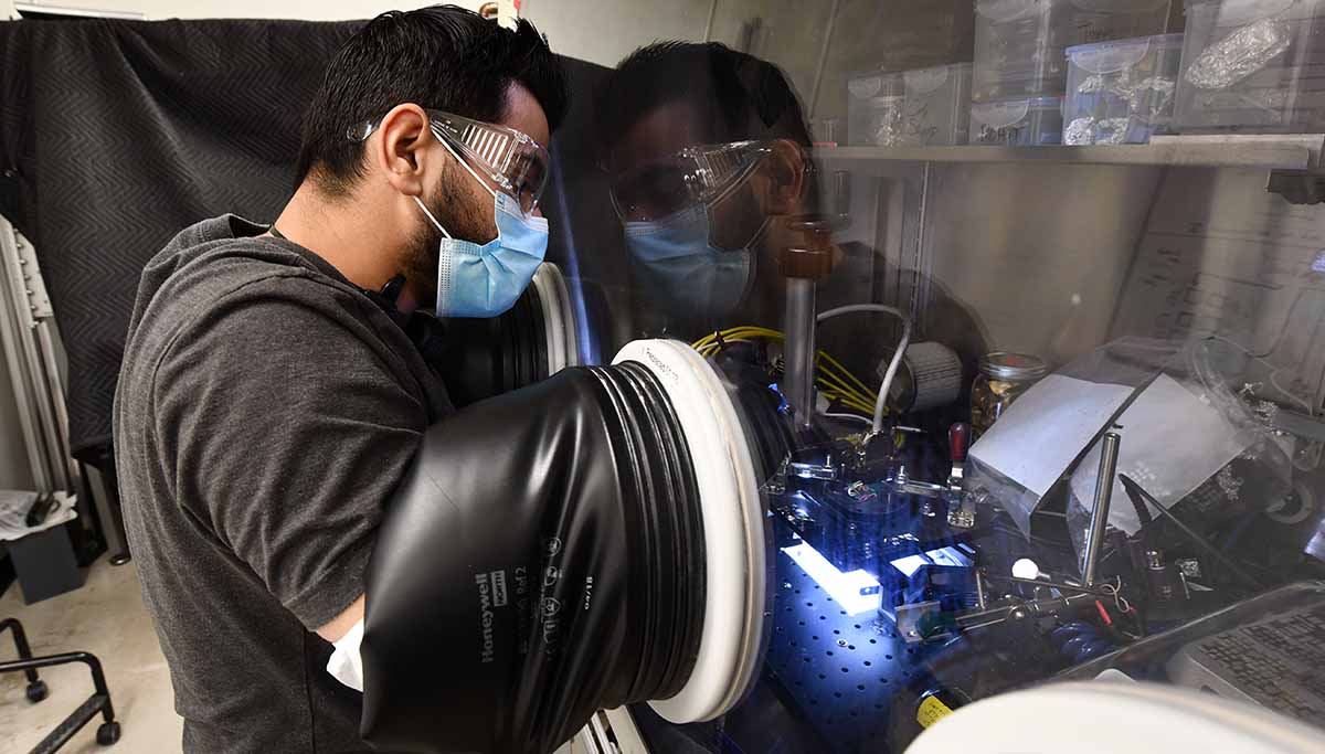 A scientist working in a lab