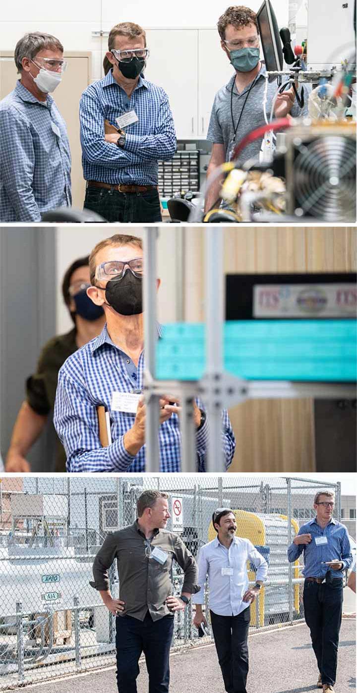 Engineers touring a research laboratory.