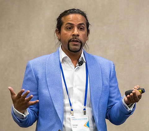 A man speaks at an event