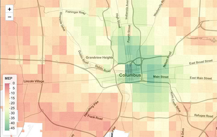 screenshot of an online mapping tool