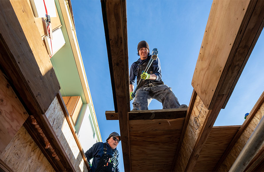 Two contractors working