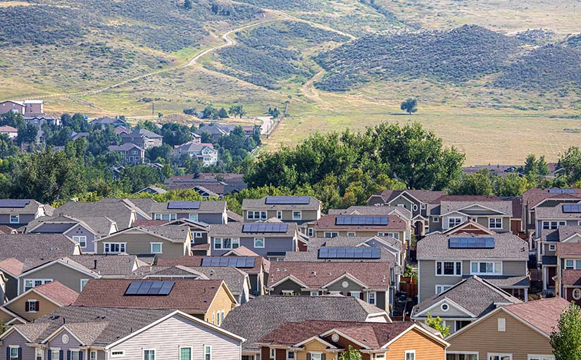 Homes with solar on roofs.