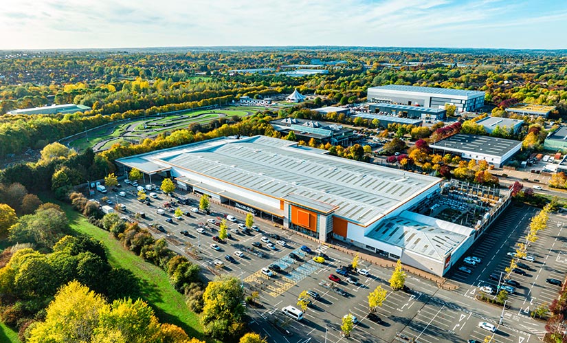 Aerial photo of a large warehouse