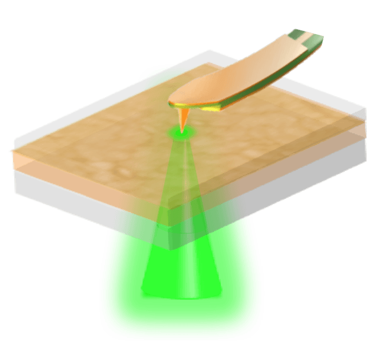 Illustration shows how the solar cell was illuminated from below.