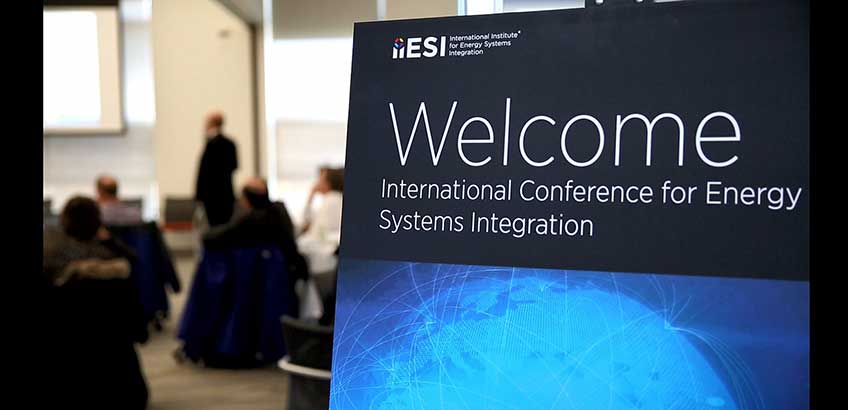 Welcome sign for International Institute for Energy Systems Integration conference