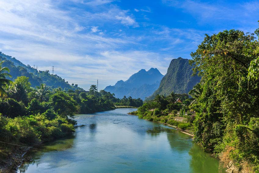 This photo shows Vangvieng and Nam Song river in LAO PDR