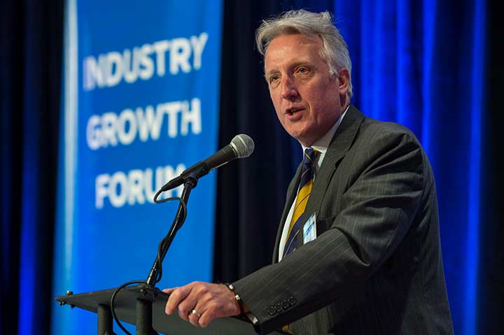 Richard Adams speaks at the Industry Growth Forum