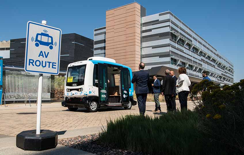 Automated Electric Shuttle Makes its Debut on NREL Campus