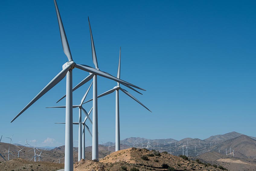 Photo of utility-scale wind farm