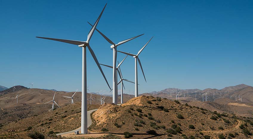 Photo of utility-scale wind farm.