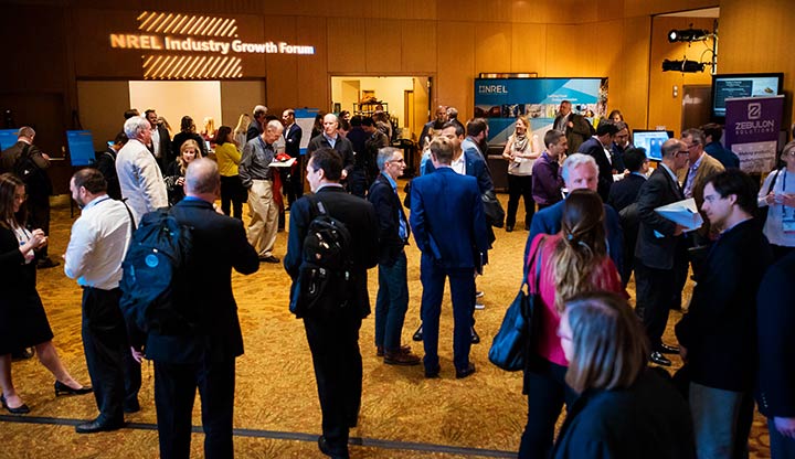 People networking at the 2019 NREL Industry Growth Forum
