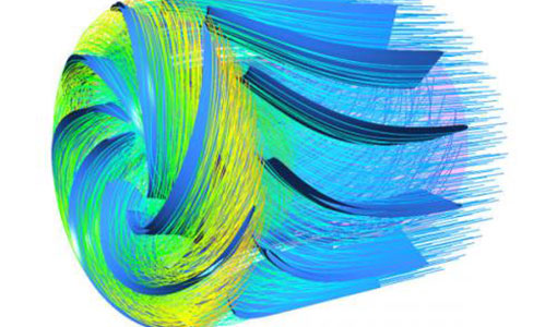 Colorful illustration showing turbine movement.