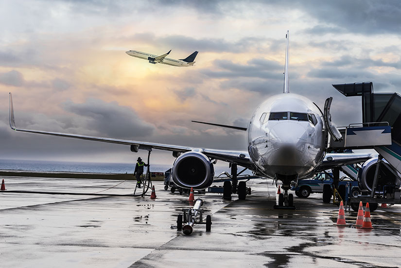 Photo of jet airplanes at an airport