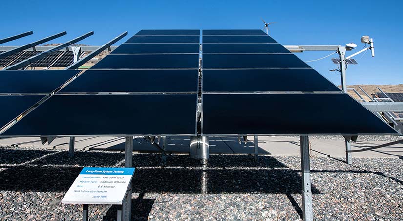 A solar panel test array.