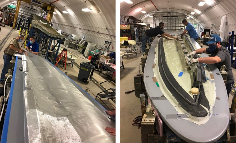 researchers working on wind turbine blades