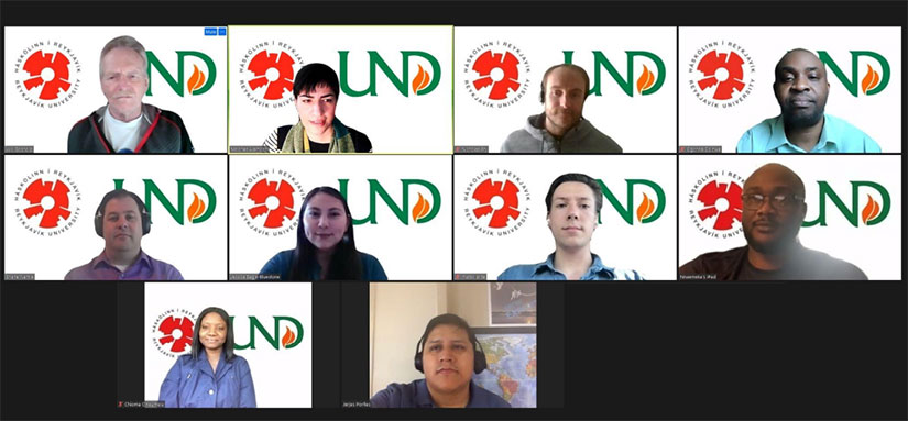 Screenshot of virtual meeting participants. 