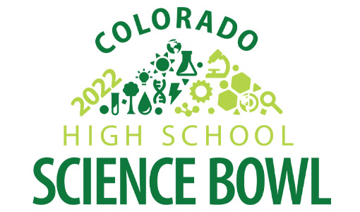 Green logo of mountains and words "Colorado High School Science Bowl"