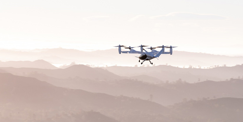 A drone flying.