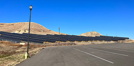 Image of dozens of solar panels.