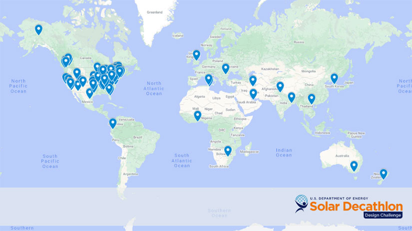 A map with location indicators.