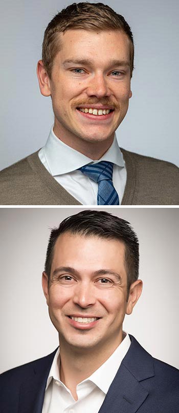 Headshot of Nicholas Gilroy on the top; headshot of Haiku Sky on the bottom.