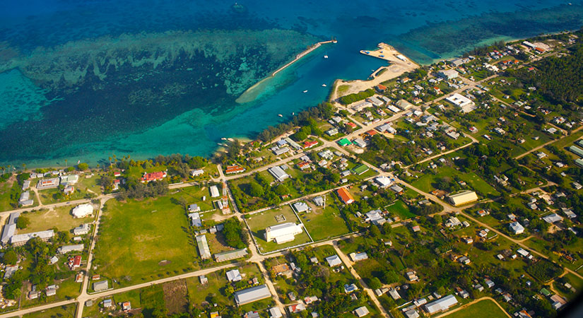Aerial view of Tonga island.