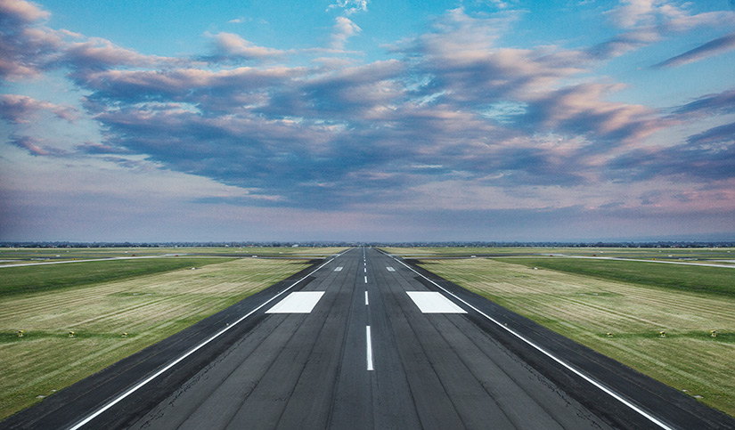 A runway landing strip.