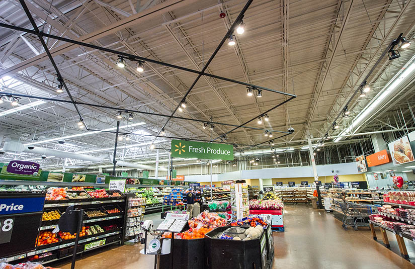  The produce section of a Walmart store.