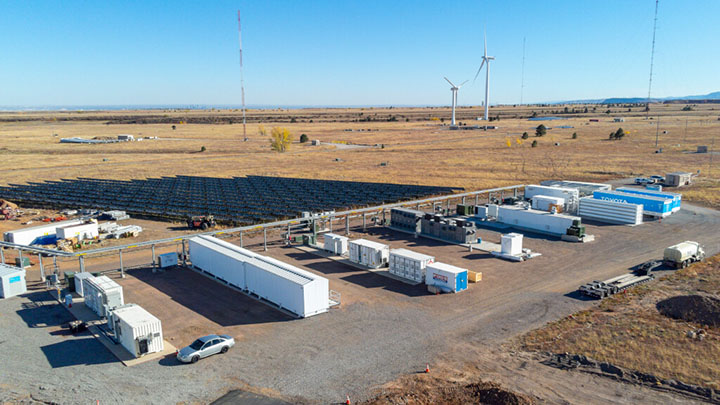 Una imagen aérea de los recursos de energía renovable.