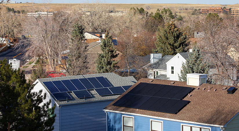 Homes with rooftop solar.