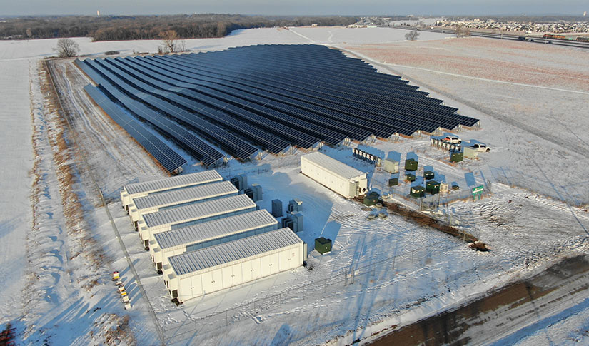 A rural photovoltaic power plant.