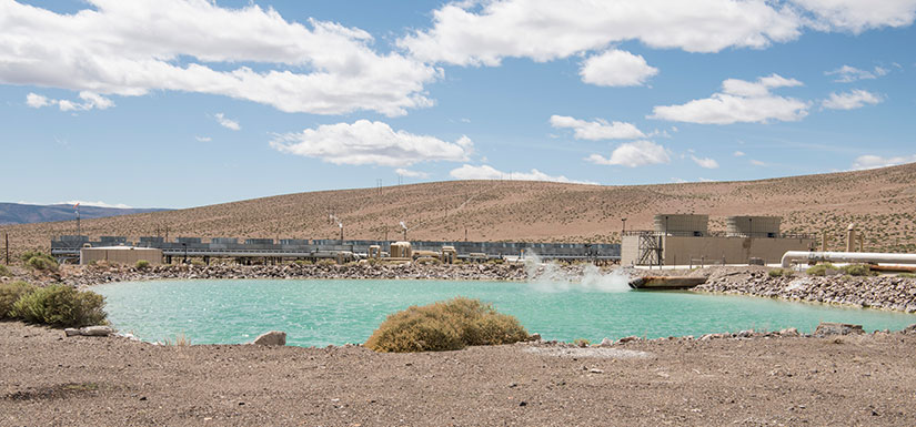 A geothermal body of water.