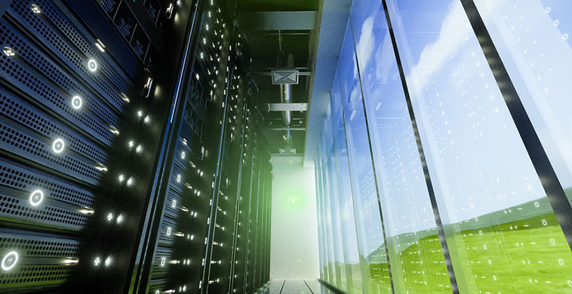 Stock image of a data center.