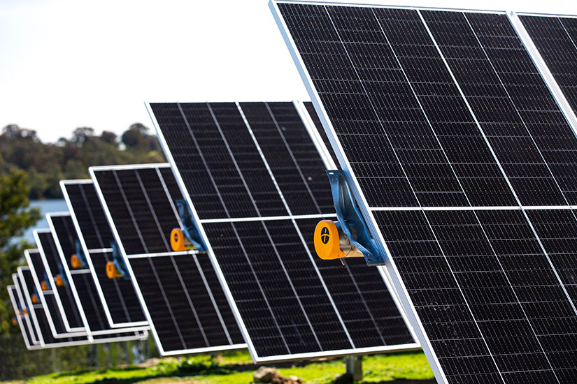 Rows of solar array panels