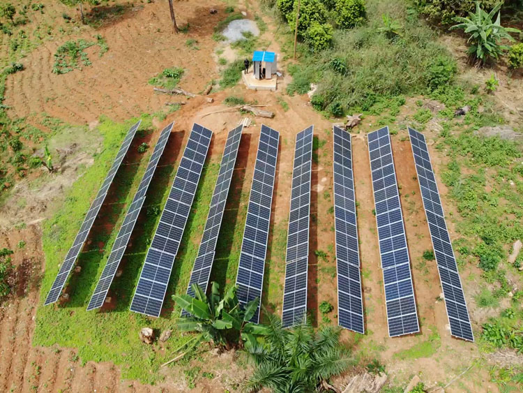 A microgrid in Voundou, Cameroon.