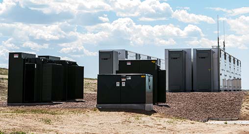 Utility scale lithium ion Battery Energy Storage System (BESS) installation at Ft. Carson