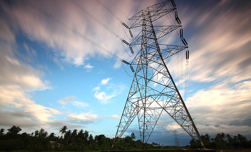 Photo of a transmission tower.