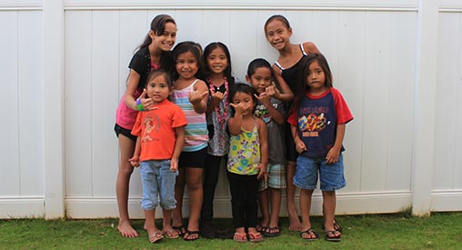 children in Oahu, Hawaii.