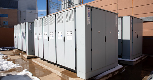 Load banks outside Power Systems Integration Laboratory.