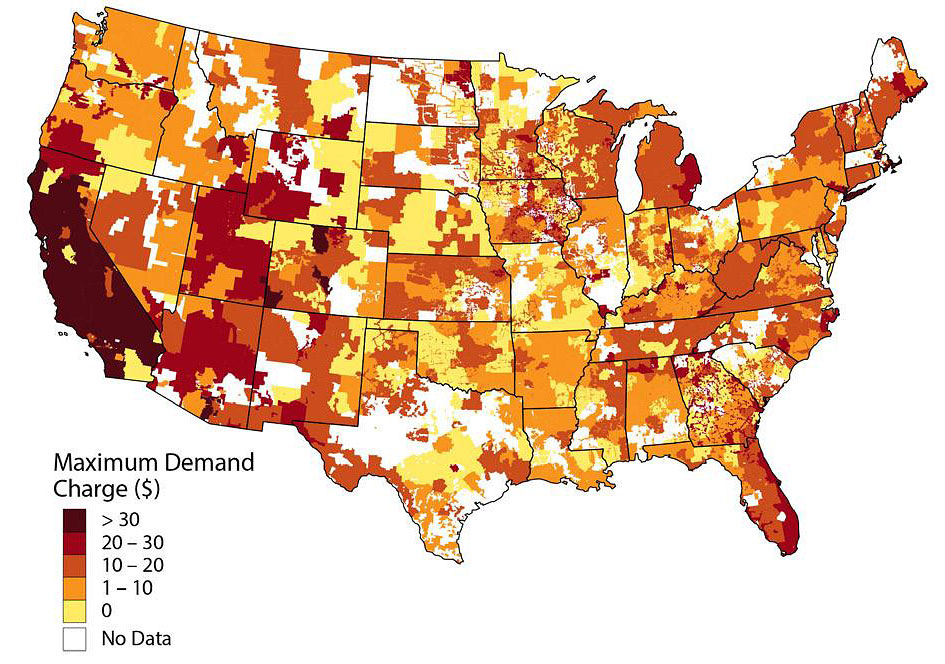 Geographical Representation of the Demand Rates in the US