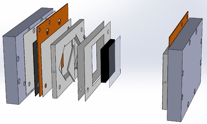 An illustration of a flow battery design.