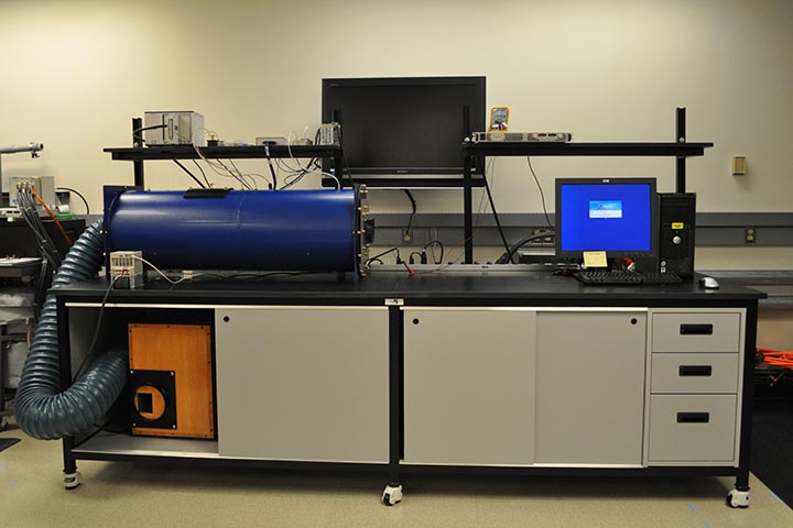 A photo of the Air-Cooled System Test Bench