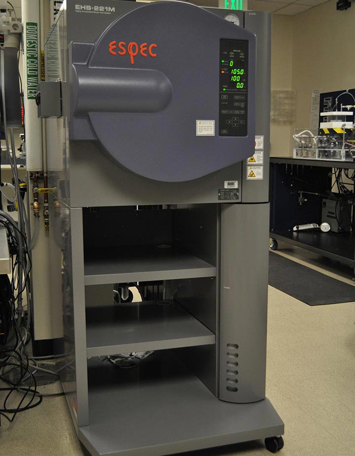 A photo of the Highly Accelerated Stress Test Chamber