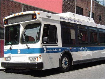 Photo of a hybrid electric bus