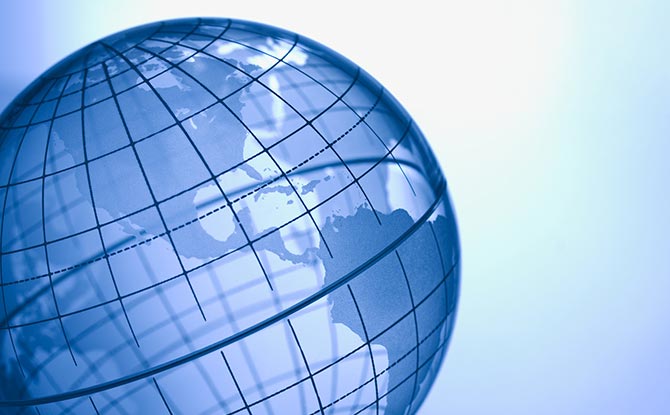 Stock image of a translucent globe.