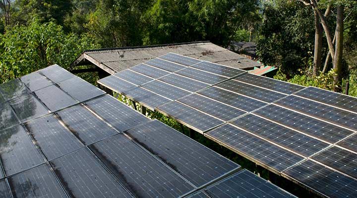 Photo of solar panels in Thailand.