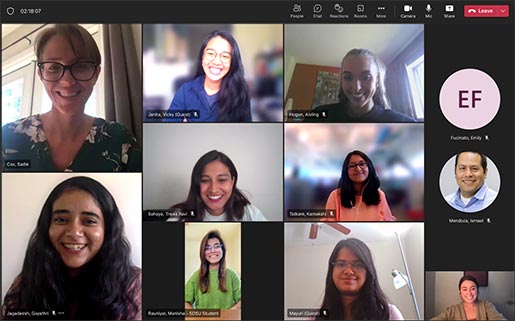 A screenshot of virtual meeting participants.